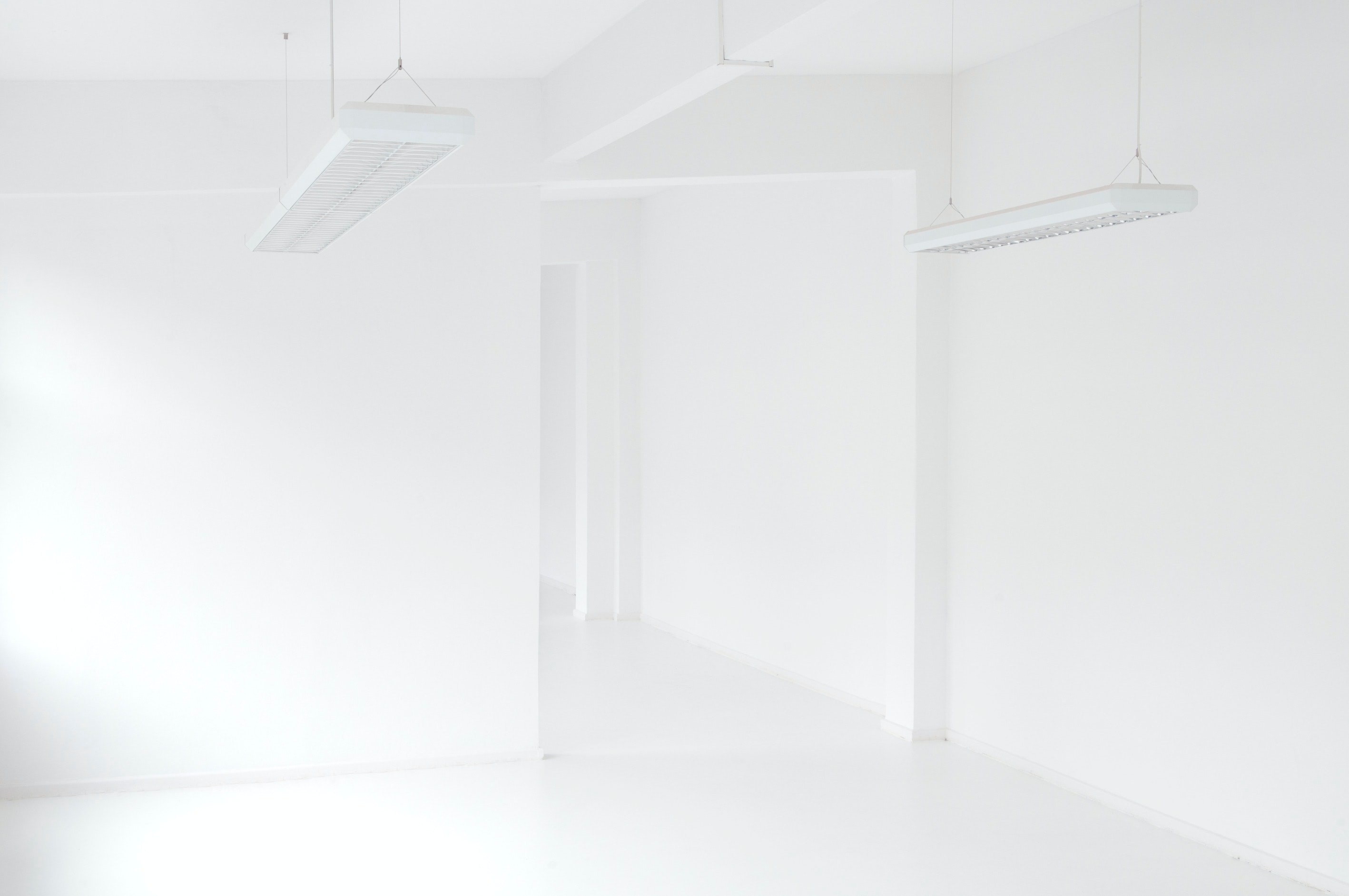 bright black and white art gallery
